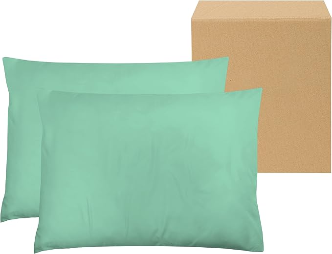 ZPECC Pillow Cases Bulk 24 Pack - Standard Pillowcases with Envelope Closure, Soft Brushed Microfiber Pillow Cover for Hotel Airb&bs Hospital Bedding Essential, Light Teal