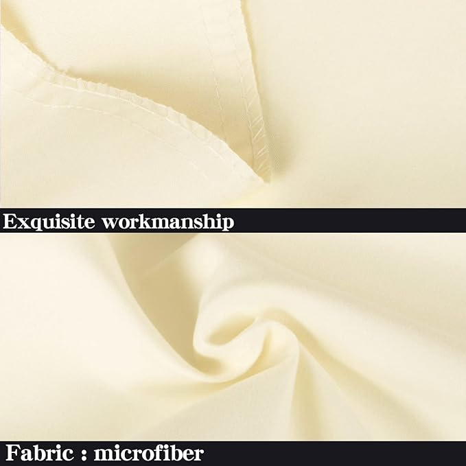 NTBAY Standard Pillowcase Set - 2 Pack Brushed Microfiber 20x26 Pillowcases - Soft, Wrinkle-Free, Fade-Resistant, Stain-Resistant, Ivory Pillowcases with Envelope Closure - 20x26 Inches, Ivory