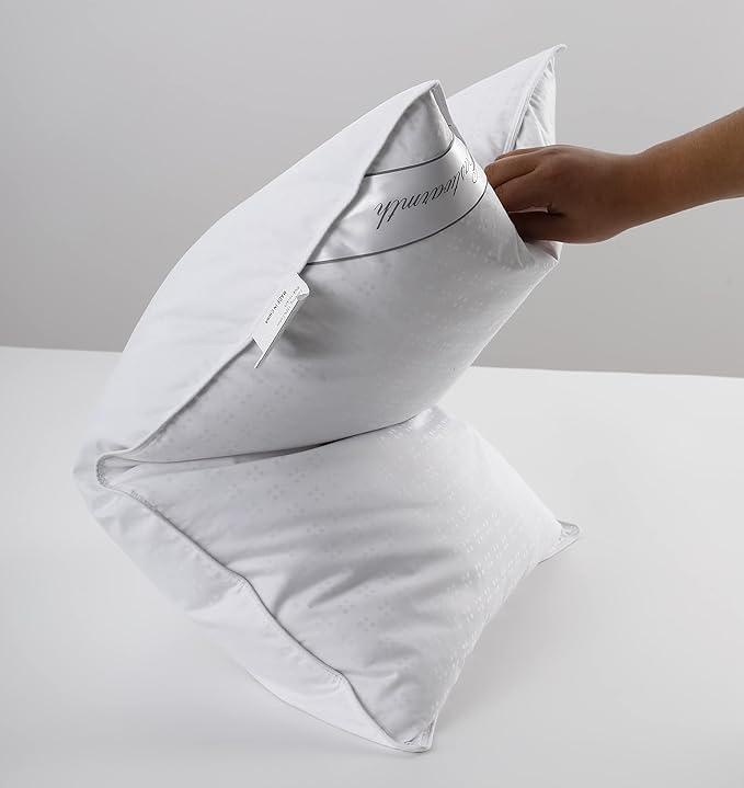 Natural Goose Down&Feather Pair Pillows Insert, Set of 2 Bedding Soft Pillows 100% Soft Cotton King 20x36in
