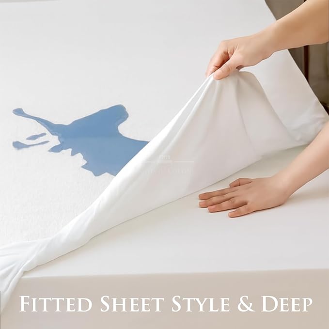 Cot Mattress Protector 25"x75" Waterproof, Terry Soft and Noiseless Mattress Protector Perfect for Daybed 25" X 75" Mattress/Narrow Twin/Cot Size/Rv Bunk/Camping Cot (White)