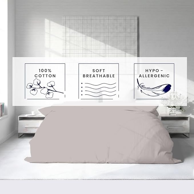 Kotton Culture 1 Pc Twin XL/Twin Duvet Cover Only-100% Egyptian Cotton 600 Thread Count Ultra Soft Premium Durable Comforter Cover Zipper Closure & Corner Ties - (Light Grey, 68" X 90")