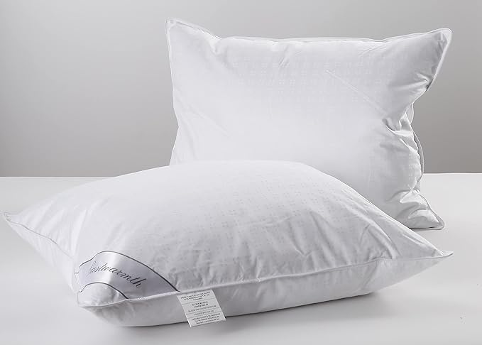 Natural Goose Down&Feather Pair Pillows Insert, Set of 2 Bedding Soft Pillows 100% Soft Cotton Queen 20x30in