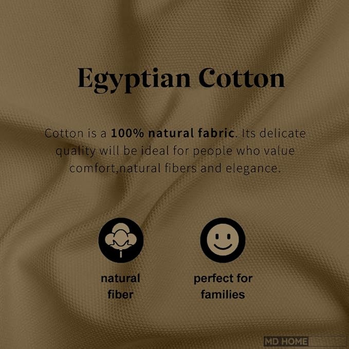 5 Piece Split Cal King Sheet Set, 100% Egyptian Cotton, 16 Inch Deep Pockets, Taupe Solid, Soft Cooling Sheets for Adjustable Beds, Sleep Number Beds, Split Cal King Mattress Sheet Set