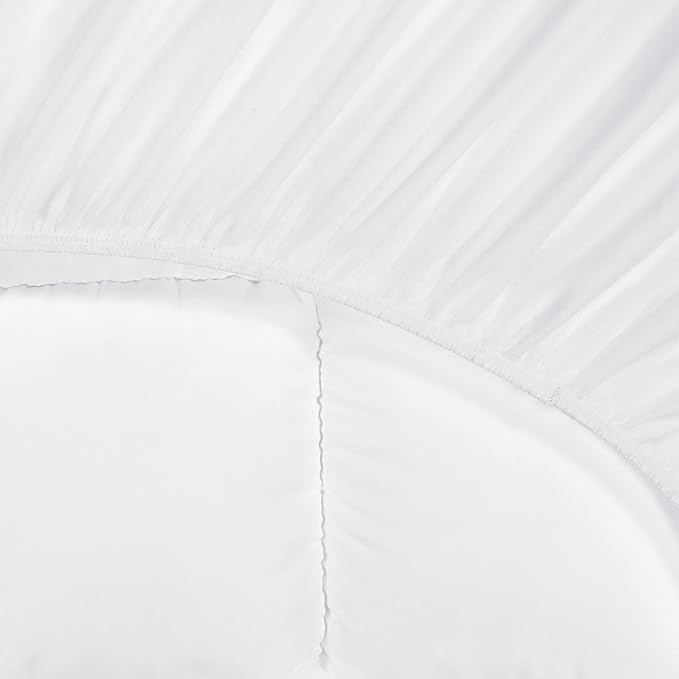 SERTA Down Illusion Soft Hypoallergenic 2 inch Pillowtop Simple Fit Mattress Topper, Full, White