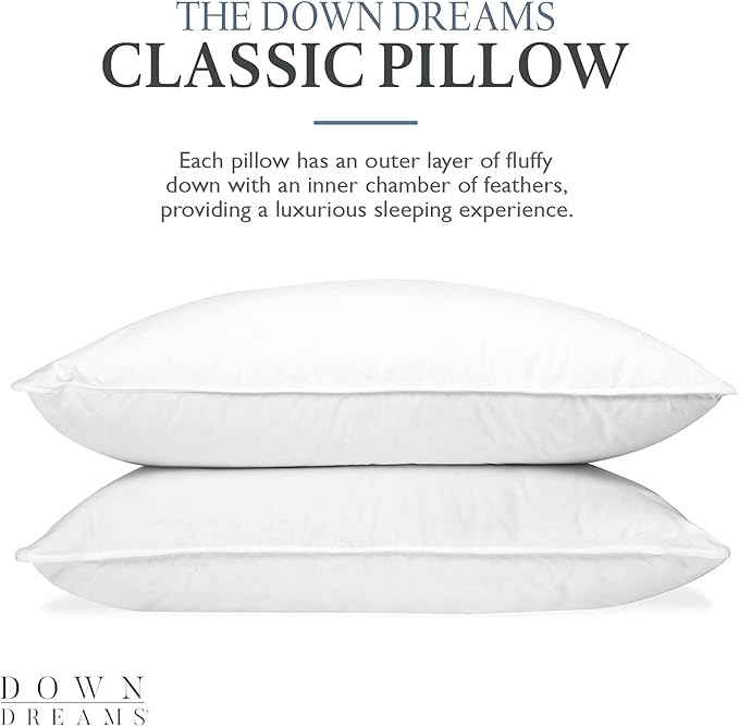 Down Dreams Manchester Mills Classic Pillows - Standard/Firm Support 2-Pack