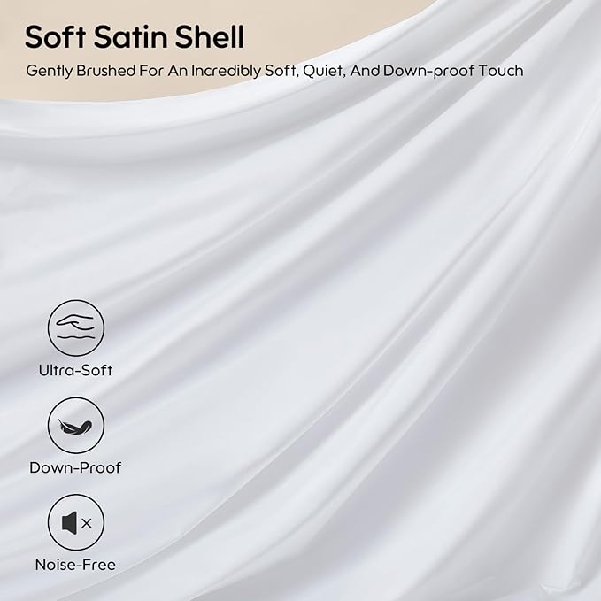 Goose Feather and Down King Pillows 2 Pack, Luxury 3-Chamber Pillows with Soft & Down-Proof Cover, Fluffy Plush Hotel Collection Bed Pillows for Side, Back & Stomach Sleepers
