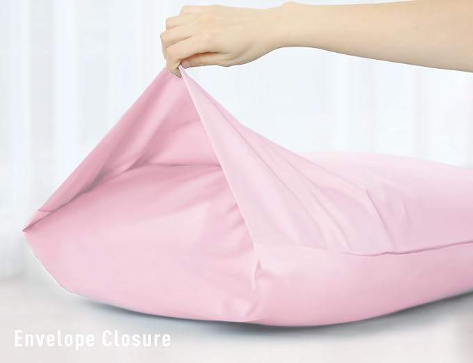 Sunflower Body Pillowcase 100% Cotton Long Pillow Cover/Case Envelope Closure 1 Pack, 20×54 inches Dark Pink, Soft and Breathable