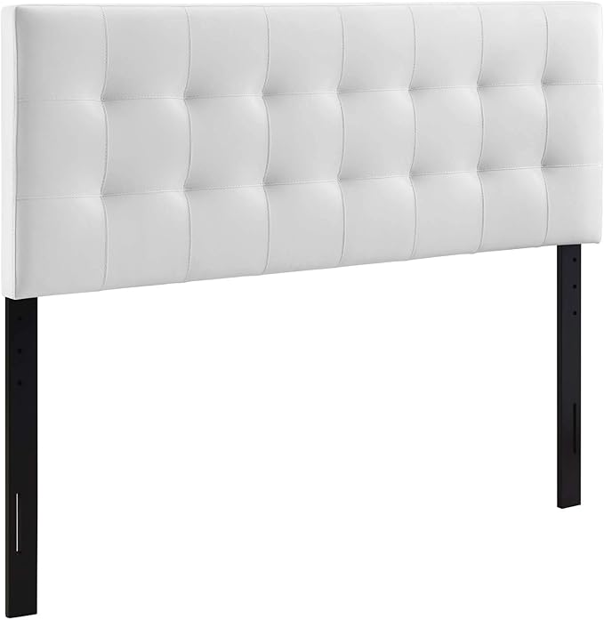 Modway Lily Tufted Faux Leather Upholstered Full Headboard in White