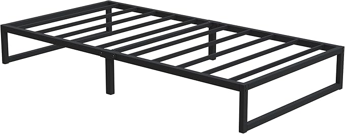 Lutown-Teen 12 Inch Twin XL Bed Frames Heavy Duty Sturdy Metal Platform Bed Frame No Box Spring Needed, Noise Free, Easy Assembly, Black