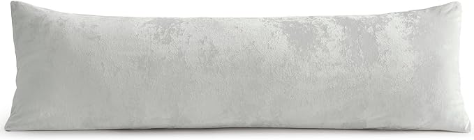 BEDELITE Velvet Body Pillow Cover with Zipper, Soft and Plush 20x54 Long Pillow Case, Velvety Smooth and Cozy Body Pillow Pillowcase for Bedroom and Couch, for All Seasons(Light Grey)