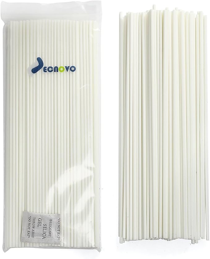 Resafy Reed Diffuser Sticks, Jecnovo Pack of 100 Fiber Sticks with Handmade Linen Bag, Safe and Non-Toxic, 9 Inches Long 3mm Diameter Aromatherapy Diffusers for Home, Spa and Office(White)