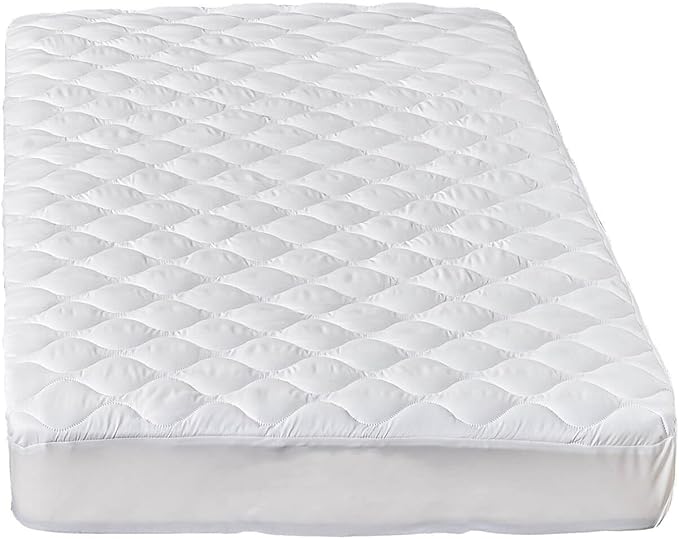 Waterproof Quilted RV Bunk Mattress Protector Pad for 30 x 75 Narrow Twin Camper Bed Padded Cot Size Matress Cover with Elastic Skirt White