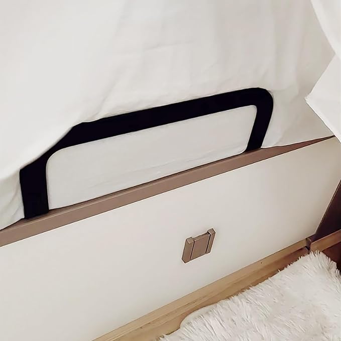 Mattress Retainer Bar Bracket (H3.5) - Keeps Mattress from Sliding on Platform Beds, Adjustable Beds, RV & Camper Mattresses - Black Slide Stopper Rails