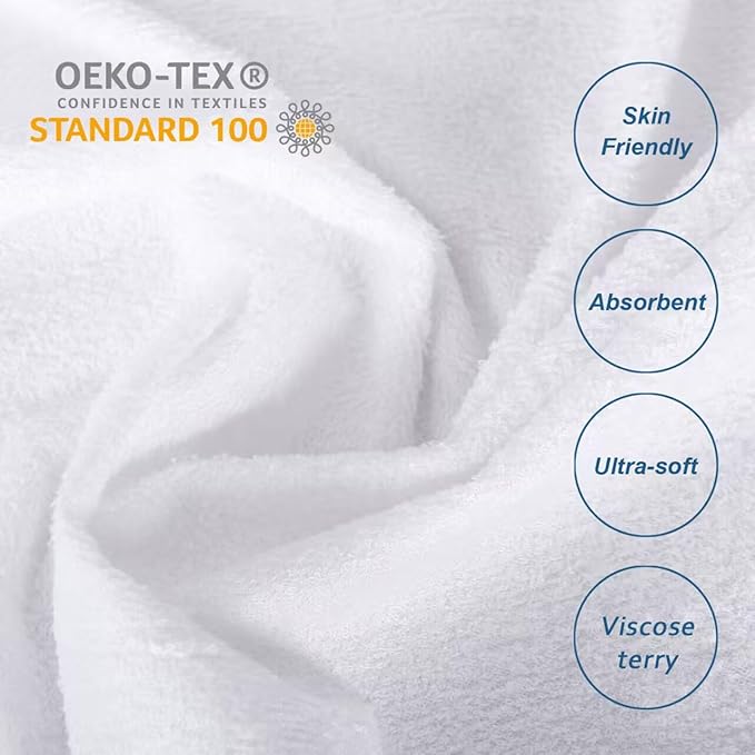 Full XL Size Mattress Protector Waterproof,Smooth Top Mattress Protector for Kids,Breathable Skin Friendly and Noiseless Fitted Sheet,Viscose Terry Mattress Cover