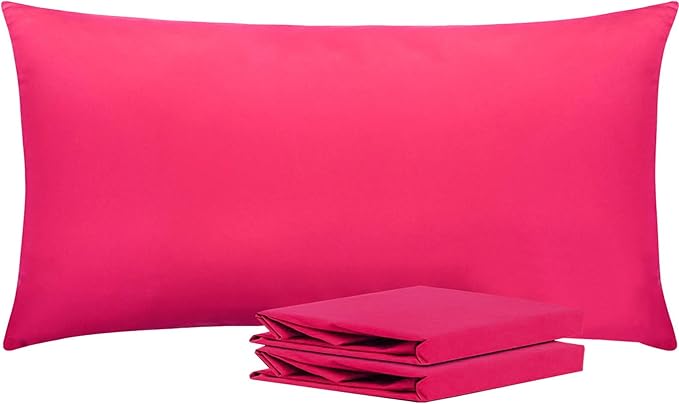 NTBAY King Pillowcase Set - 2 Pack Brushed Microfiber 20x40 Pillowcases - Soft, Wrinkle-Free, Fade-Resistant, Stain-Resistant, Magenta Pillowcases with Envelope Closure - 20x40 Inches, Magenta