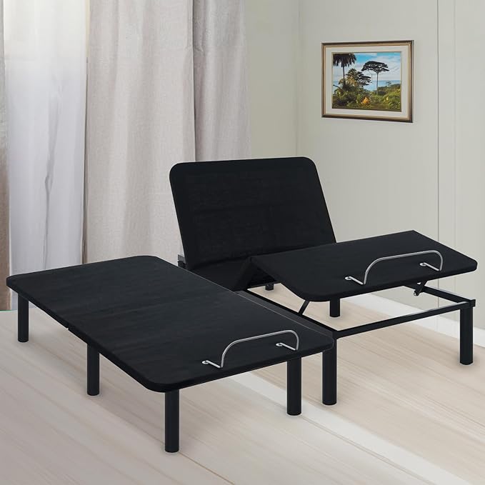 Naomi Home Serenity Split King Adjustable Bed Frame with Wireless Remote Ergonomic Head and Foot Incline Electric Bed Frame Easy Assembly Smart Frame Split King Size Ideal for Snoring Relief