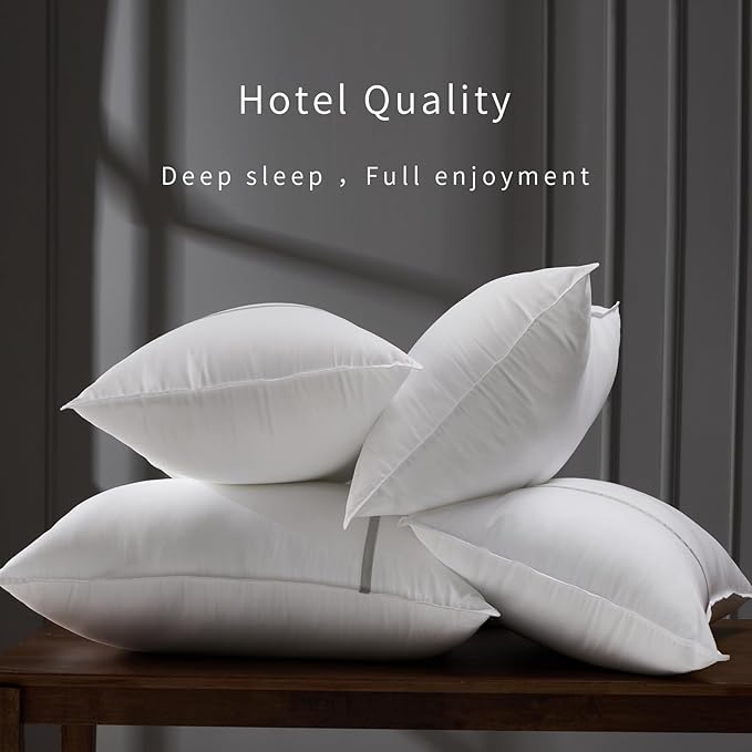 Bed Pillows Standard Size Set of 2, Medium Firm Hotel Pillows for Sleeping, Cooling Pillows for Side & Back Sleepers, Down Alternative Filling, 20 x 26 Inches