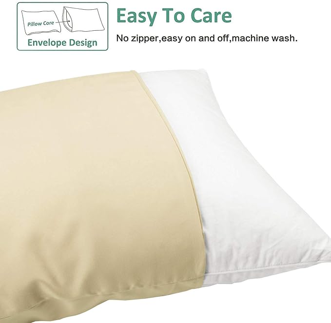 NTBAY Queen Pillowcase Set - 4 Pack Brushed Microfiber 20x30 Pillowcases - Soft, Wrinkle-Free, Fade-Resistant, Stain-Resistant, Light Taupe Pillowcases with Envelope Closure - 20x30 Inches