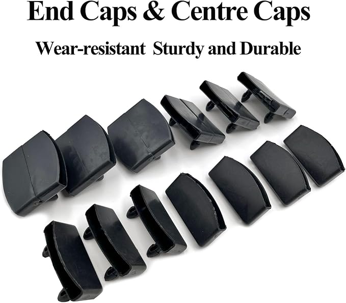 40pcs 54x9mm Black Replacement Bed Slat Plastic Centre Caps or End Caps Holders for Holding Securing Wooden Slats Bed Base,Width 54mm x Height 9 mm (20pcs End Caps and 20pcs Centre Caps)
