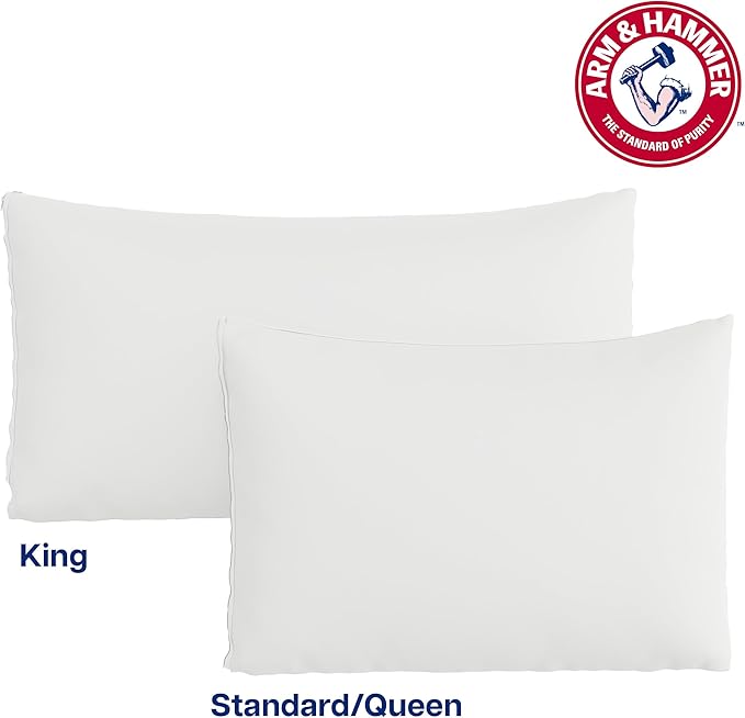 Arm & Hammer Cooling Comfort Zippered Pillow Protector, 2-Pack, Standard/Queen