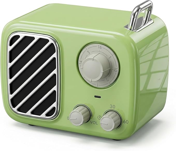 Portable White Noise Machine – Rechargeable, Vintage Knob Design, 16 Non-Looping Sounds for Baby & Adults, Travel Sound Machine with Timer & Memory (Sprout Green)