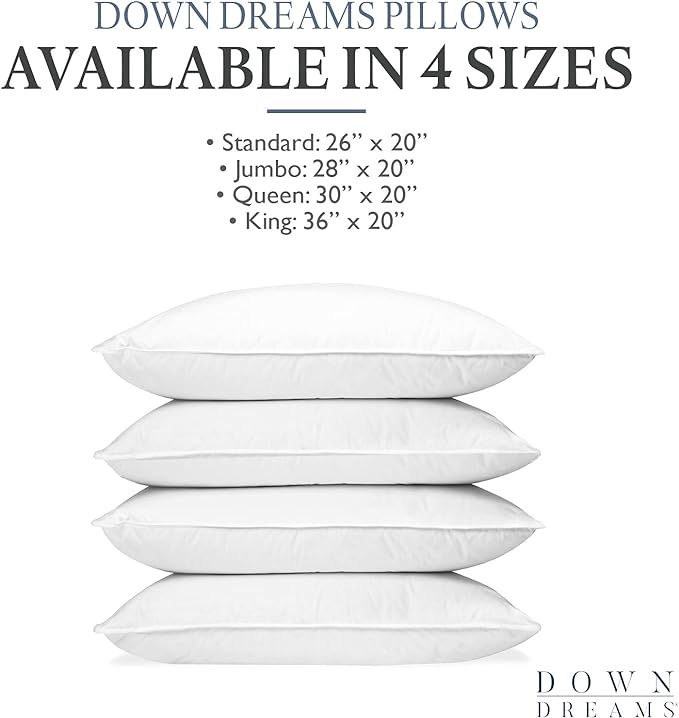 Down Dreams Manchester Mills Classic Pillows - Queen/Firm Support 2-Pack