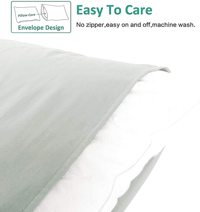 NTBAY King Pillowcase Set - 2 Pack Brushed Microfiber 20x36 Pillowcases - Soft, Wrinkle-Free, Fade-Resistant, Stain-Resistant, Light Grey Pillowcases with Envelope Closure - 20x36 Inches, Light Grey