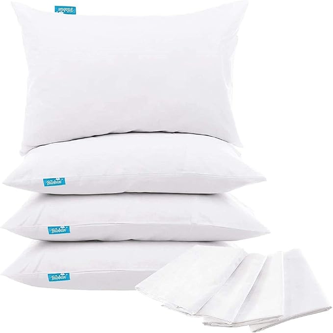 Toddler Pillowcase 4 Pack Waterproof Pillow Protector Zippered Pillow Cover Fit for Toddler Pillow 13"x18" & 14"x19", White Pillow Cases Toddler Pillowcase Encasement Covers Machine Washable