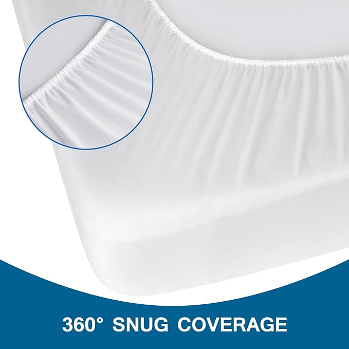 Twin Fitted Sheet Only, Twin Size Sheets for Kids Up to 12 Inches Deep Procket, Single Bed Mattress Sheets Stretchable Breathable Cover for Air Mattress, White