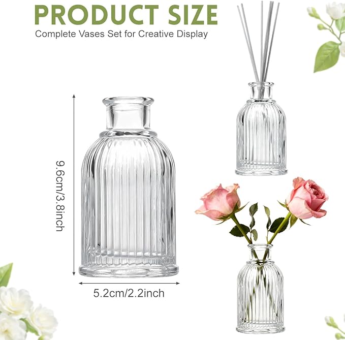 100ml 3.4oz Glass Diffuser Bottle Empty Essential Oil Aromatherapy Jar Refillable Fragrance Container for Home Office Decor Crafts