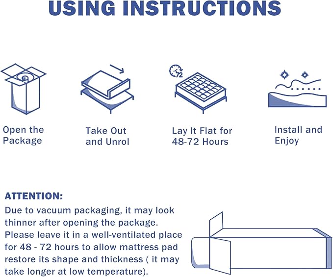OLANLY Full Quilted Fitted Mattress Pad, Elastic Fitted Mattress Topper, Cooling Soft Mattress Cover Stretches up to 21 Inches Deep, Machine Washable Mattress Protector (54x75 inch, Off White)