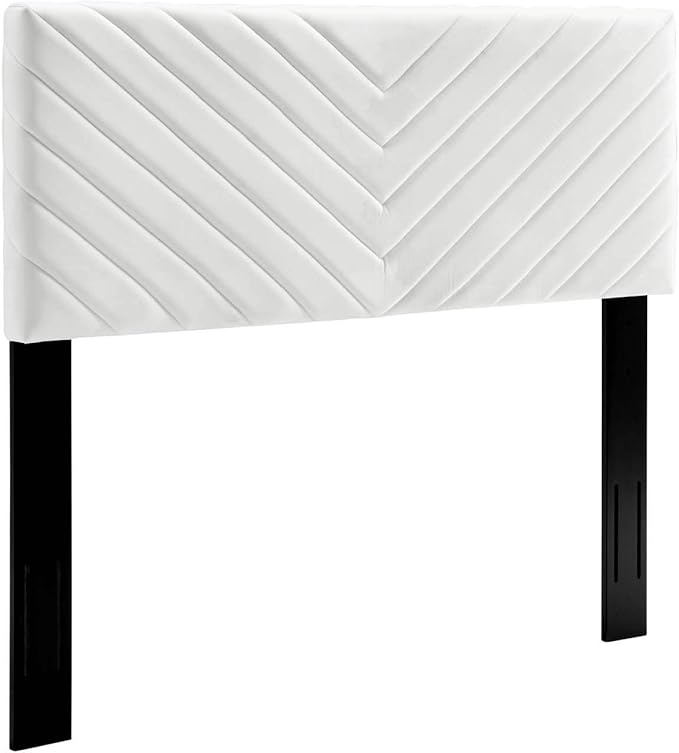 Modway Alyson Chevron Tufted Performance Velvet Full/Queen Headboard, White
