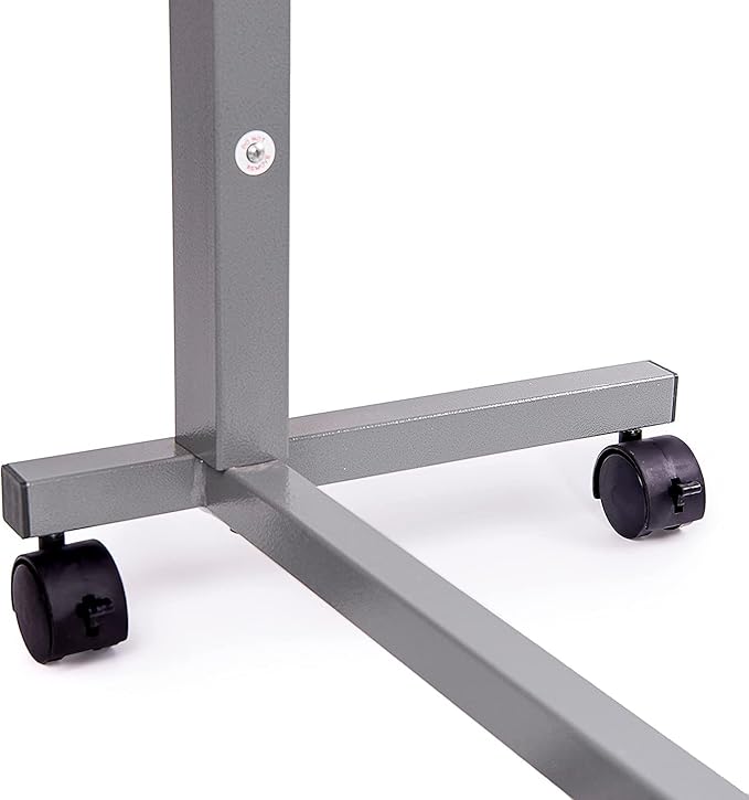 Vaunn Medical Pneumatic Adjustable Overbed Bedside Table With Wheels (Hospital and Home Use)
