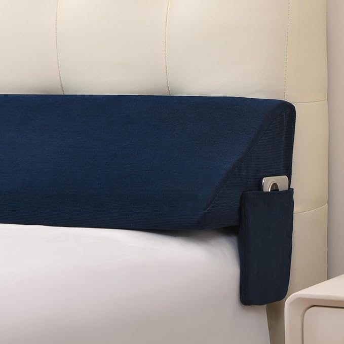 Vekkia King Bed Wedge Pillow for Headboard/Bed Mattress Gap Filler Wedge,Bed Gap Filler Close Gap (0-6"),Stop Pillow Falling Down-(Blue 76"x10"x6")