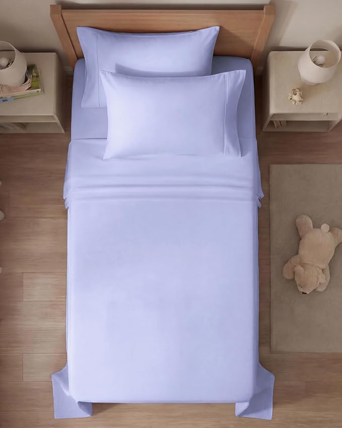 Twin 4 Piece Sheet Set - Comfy, Breathable & Cooling - Hotel Luxury Bedding for Women, Men, Kids, Teens and Children - 1 Flat & 1 Fitted Sheet & 2 Pillowcases w/ Deep Pockets - Wrinkle Free - Lavender