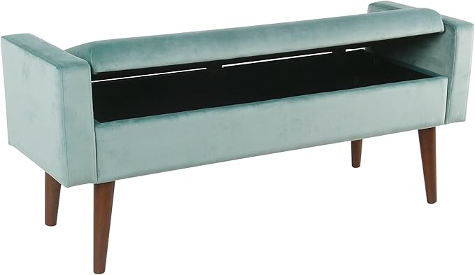 HomePop Fulton Storage Bench - Muted Mint