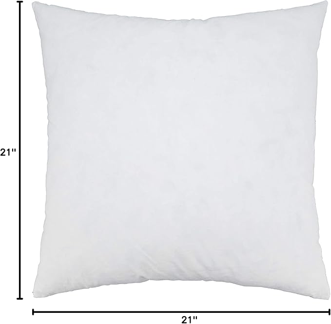 SARO LIFESTYLE Down Feather Pillow Insert, White, 21"x21"