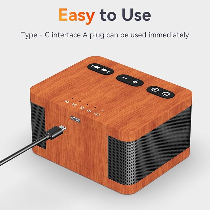 DailyBody Sound Machine White Noise Machine with 30 Soothing Sounds 32 Levels Volume 5 Timers and Memory Function Effectively Blocks Noise Ideal Sleep Machine for Baby Kids Adults… (Wood Grain)