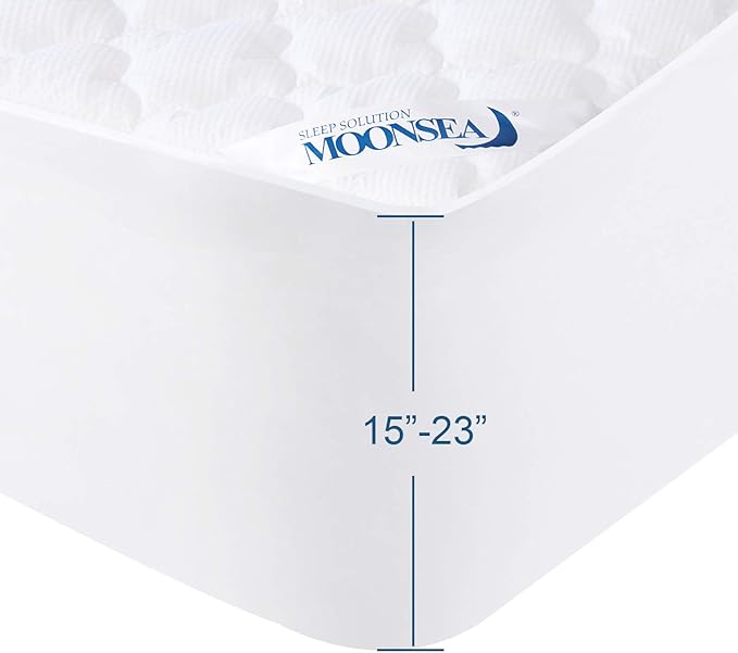 Short Queen Mattress Topper Thick Quilted Mattress Pad, RV Queen Mattress Cover, Super Soft Breathable and Noiseless Down Alternative Fiber with Deep Pocket Fits up to 23 Inch Mattress