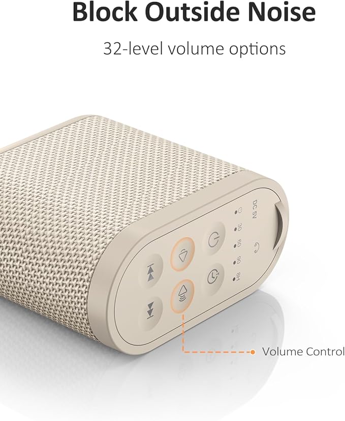 Portable Baby & Adults Sound Machine : Super Long-Lasting & Rechargeable Battery, Headphone Jack, 21 Sounds - White Noise Machine for Adult, Travel, Sleeping, Registry Gift