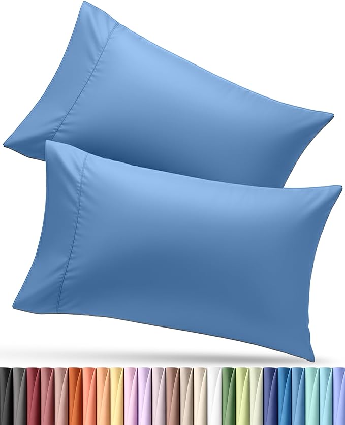 Utopia Bedding Pillow Cases Standard Size 2-Pack – Soft Brushed Microfiber – Envelope Closure – Perfect for Hospitals, Hotels, Guest Rooms – Oeko-TEX Certified, 20x26 Inches (Dutch Blue)