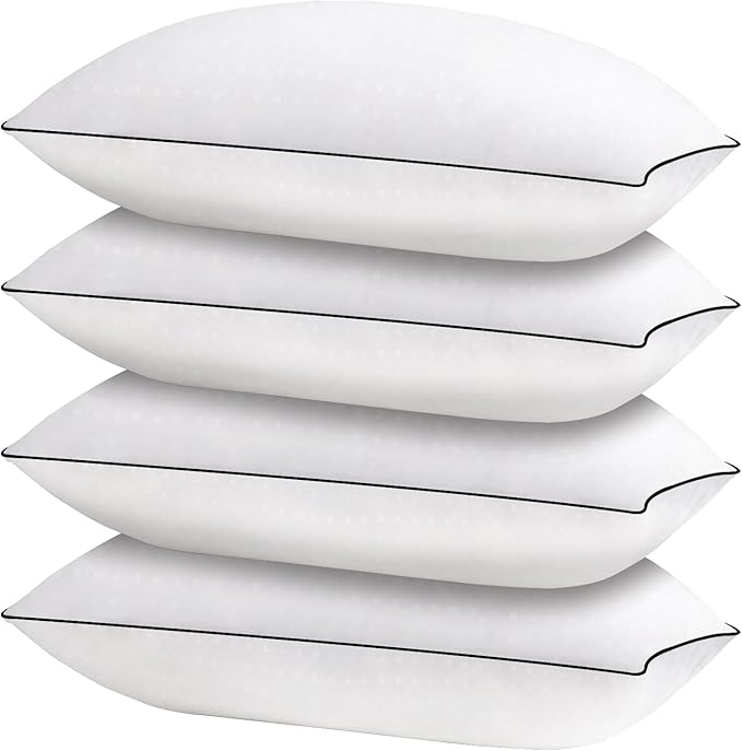 HIMOON Bed Pillows for Sleeping 4 Pack,Standard Size Cooling Pillows Set of 4,Top-end Microfiber Cover for Side Stomach Back Sleepers