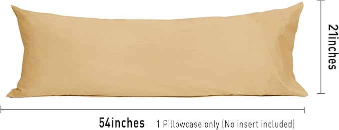 Sunflower Body Pillowcase 100% Cotton Long Pillow Cover/Case Envelope Closure 1 Pack, 20×54 inches Butterum, Soft and Breathable