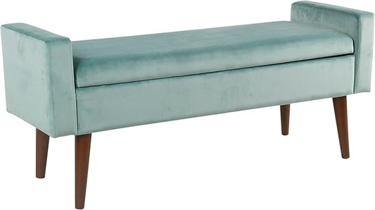 HomePop Fulton Storage Bench - Muted Mint