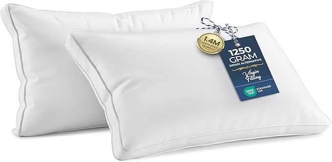 Utopia Bedding Bed Pillows for Sleeping King Size (White), Set of 2, Soft & Fluffy Pillow with Down Alternative Filling, Cooling, Hotel Quality, Gusseted Pillow for Back, Stomach or Side Sleepers