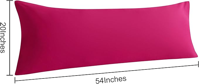 NTBAY Body Pillowcase Set of 2, 20x54 inches, Soft, Wrinkle, Fade Resistant, Magenta, Microfiber, Envelope Closure, 2 Pcs, Machine Washable