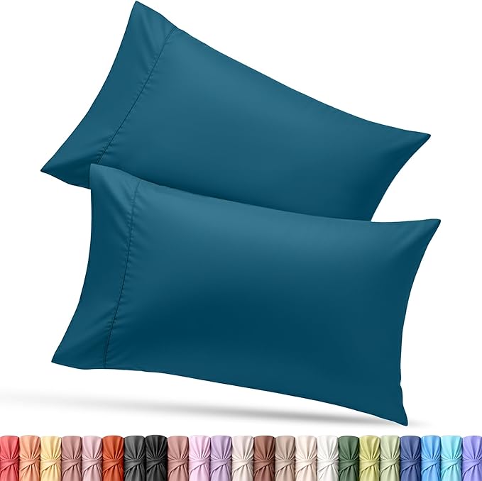 Utopia Bedding Queen Pillow Cases - 2 Pack - Envelope Closure - Soft Brushed Microfiber Fabric - Shrinkage and Fade Resistant Pillow Covers Queen Size 20 X 30 Inches (Queen, Denim Blue)