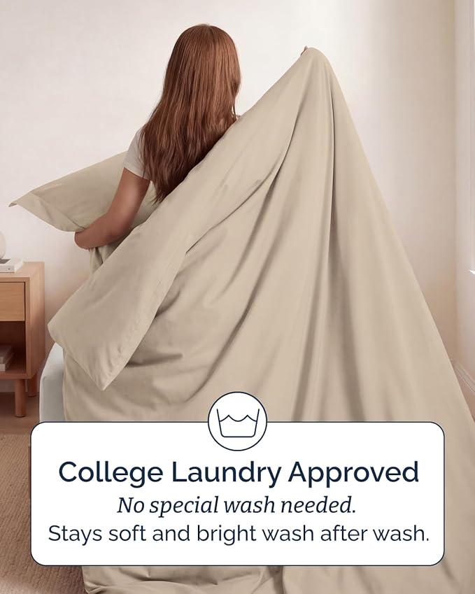 Duvet Cover Twin/Twin XL Size Set - Extra Soft Twin/Twin XL Duvet Cover 68" x 90" with 1 Pillow Sham - Hotel Luxury, Easy Care, Fade Free w/ Zipper Closures & Ties - Comfy, Cozy & Breathable (Wheat)