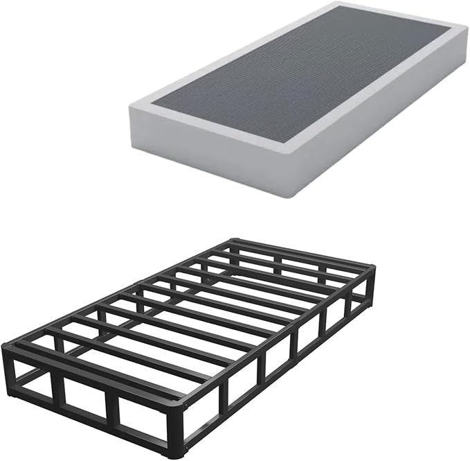 ALDRICH Box Springs Twin 9 Inch, Heavy Duty Metal Frame Mattress Foundation with Easy Clean Cover, Noise Free, Easy Assembly