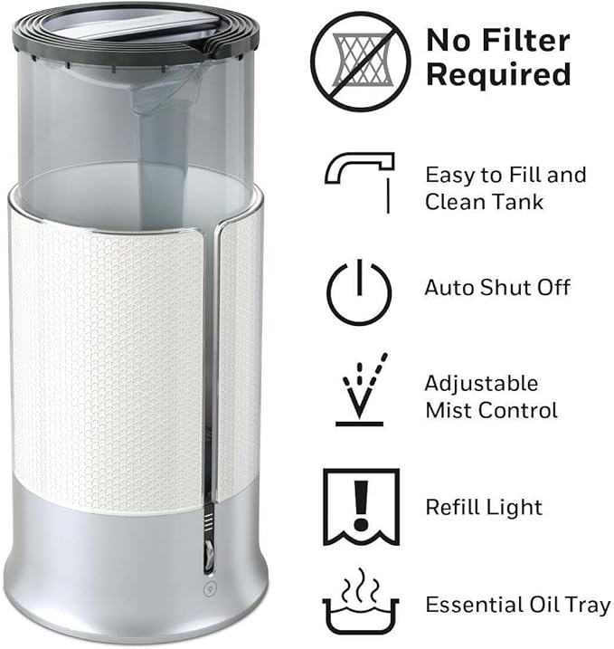 Honeywell Designer Series Cool Mist Humidifier, Room Humidifiers, White